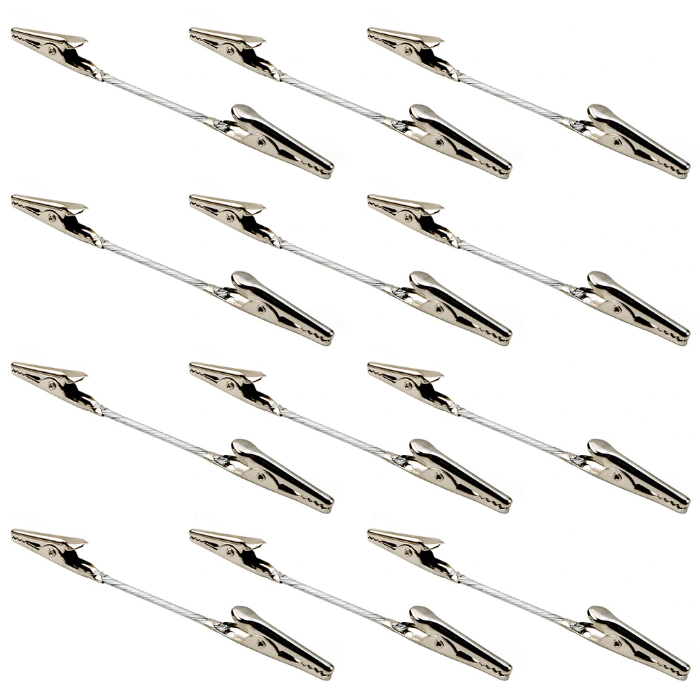 12 Pcs Note Folder Alligator Clips Two-headed Photo Household Picture Clamps Wire Rope Alloy Memo Useful