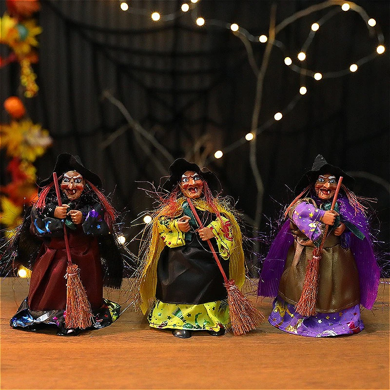 

Halloween Witch Car Ornament - Scary Broomstick Hanging Decor for Auto & Home, Gothic Halloween Gift Accessories