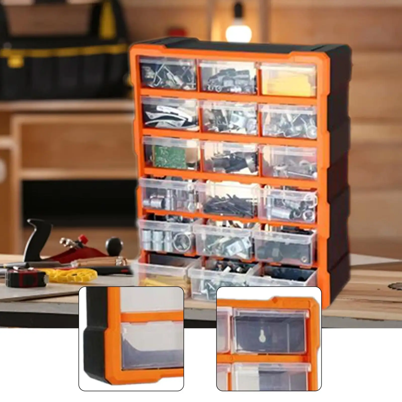 Drawer Storage Cabinet Organizer with Compartment Multipurpose Garage Organization for Hardware Small Items Bolts Screws Beads