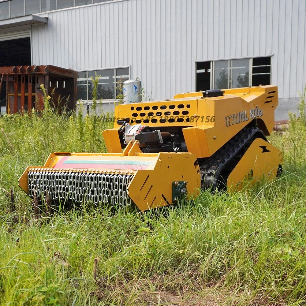 Efficient 800mm RC Lawn Mower  Engine Crawler Lawn Mower Remote Control Grass Mulcher with Good Price