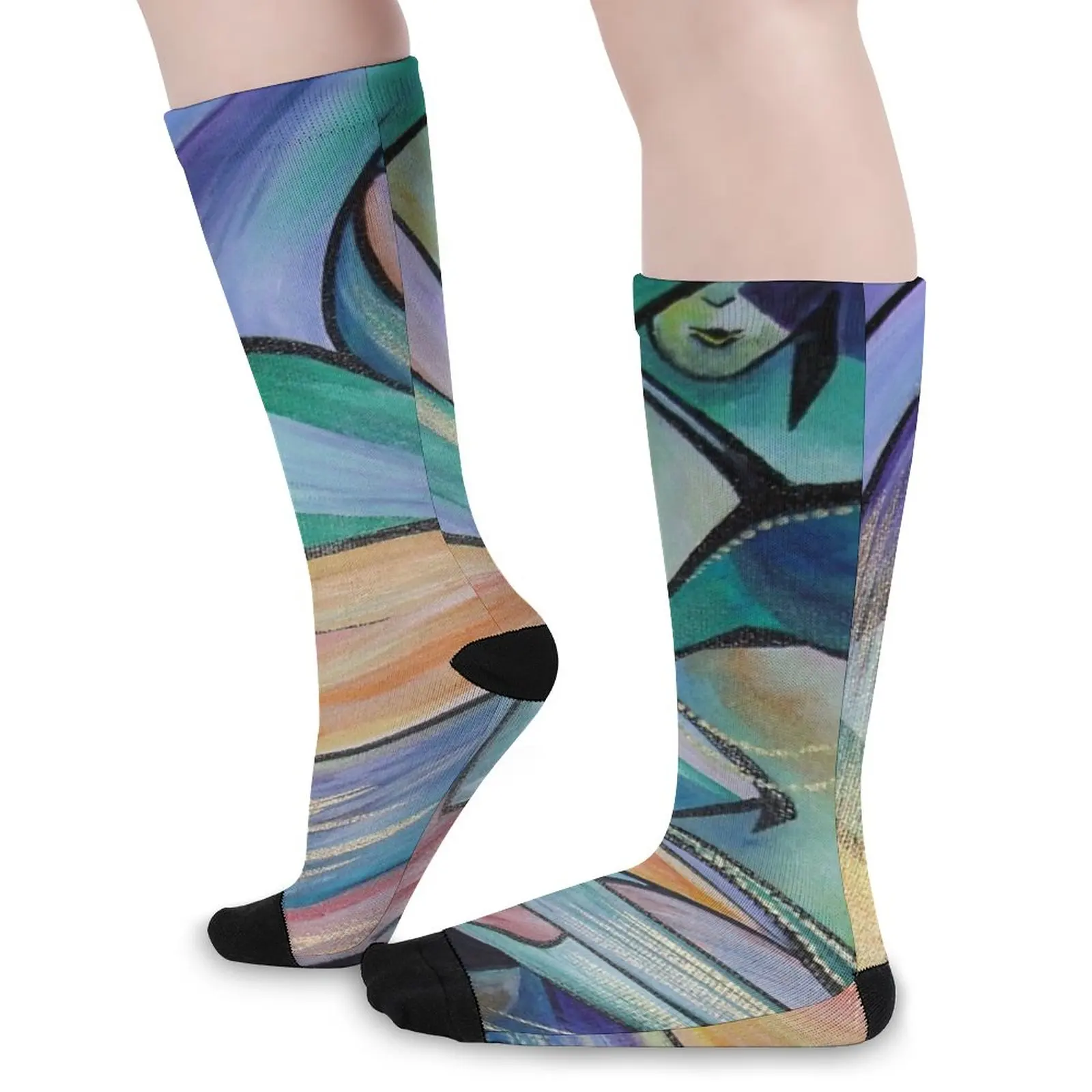 Middle Eastern Belly Dancer With Pastel Veils Socks golf socks for woman image 4