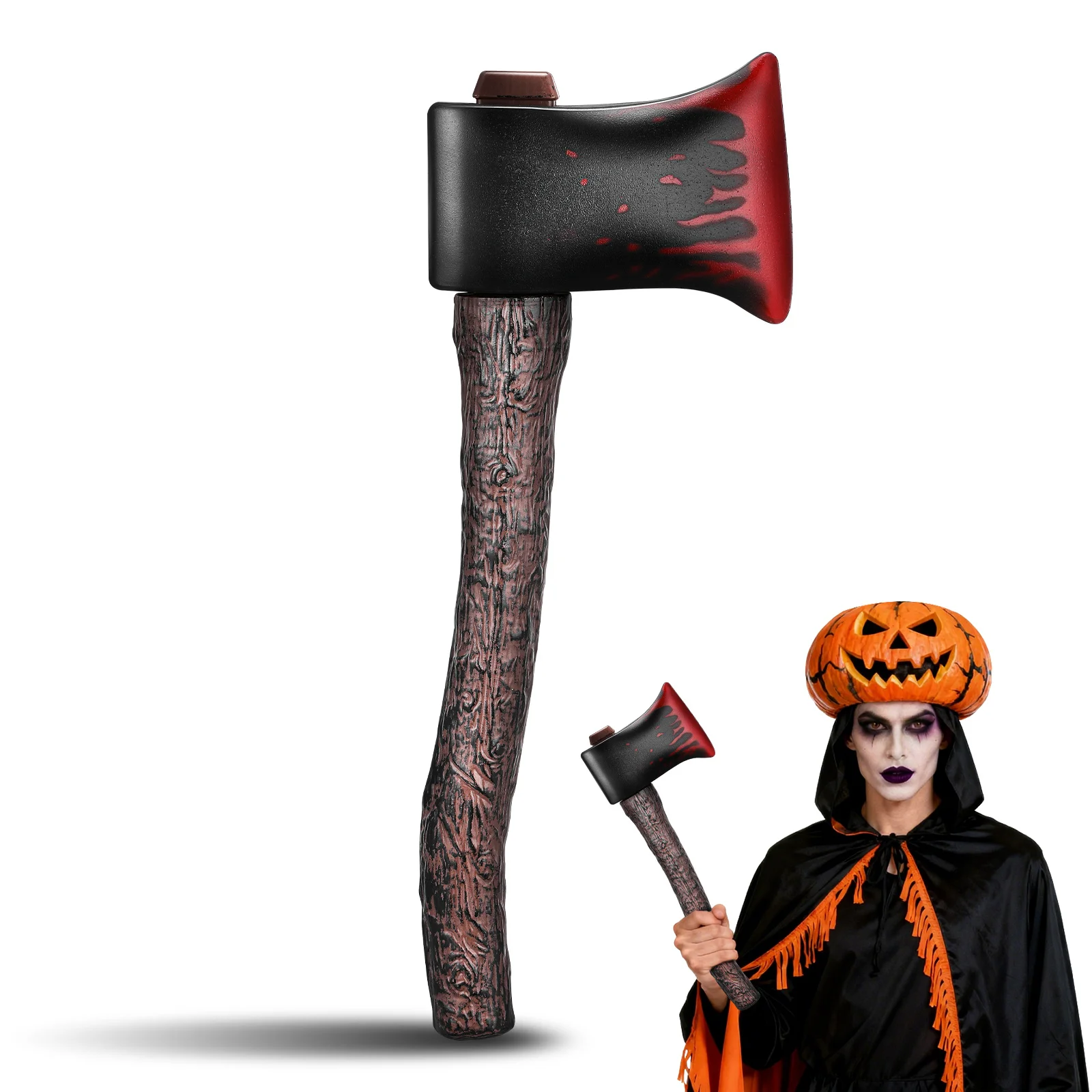 

Artificial Halloween Axe ABS 16x6x2 Lightweight Decorative Cosplay Prop Small Stage Performance Axe for Halloween Dress Up