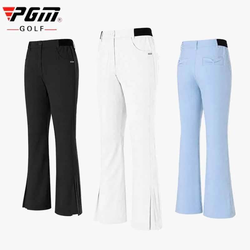 PGM Children Elastic Golf Trousers Girls Slim Long Pant Kids Waterproof Split Golf Pants Soft Breathable Casual Sportswear S-XL