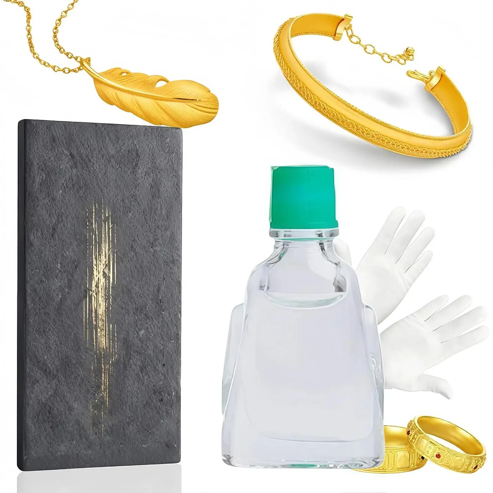 Gold Testing Stone & Acid Solution Kit For 10K/14K/18K/22K/24K Gold, Portable Noble Metal Detector Tool For Jewelry Testing