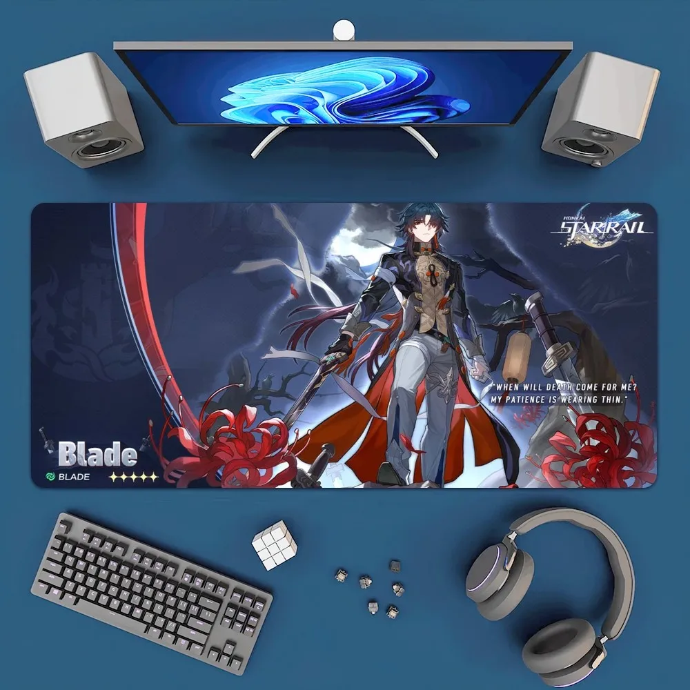 Honkai Star Rail Blade Mousepad Office Large Mouse Mat Keyboard Mats Rubber PC Computer Game Big Anti-slip Mice Mat