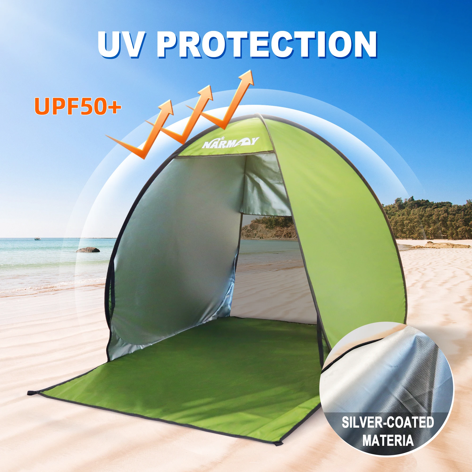 Pop-Up Beach Tent UV-resistant & Waterproof Sun Shade Shelter for Camping