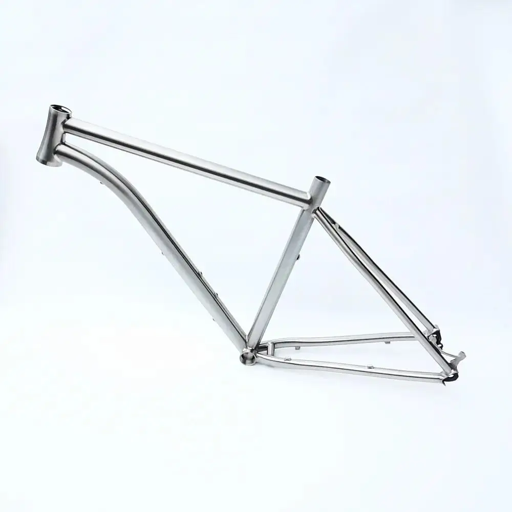 Titanium Bike Frame with Replaceable Dropout, MTB Disc Brake, Thru Axle Frameset, Bicycle Part, CNC, 142x12mm, 27.5er