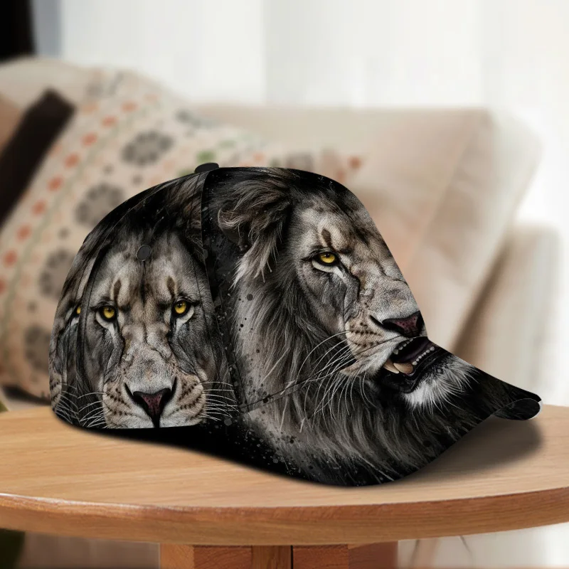 1pc of a Lion Face Artwork on a Classic Baseball Cap a Flexible Duckbill Hat Great for Everyday Use Offering Lightweight Comfort