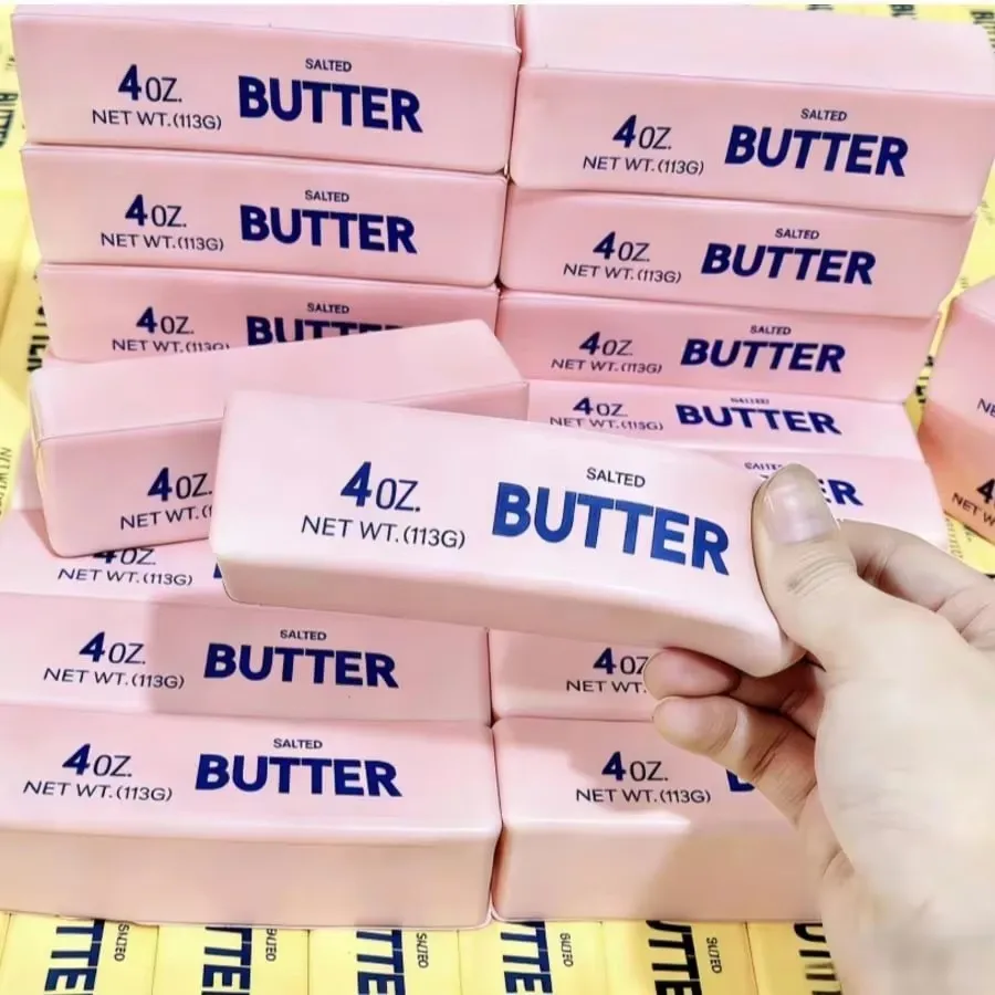 Butter-Stick Fidget-Spielzeug, weich, langsam rückfedernd, Butter-Squishy, elastischer Käse-Stick, lustiges Quetschspielzeug, realistisches Entspannungsspielzeug, 1 Stück