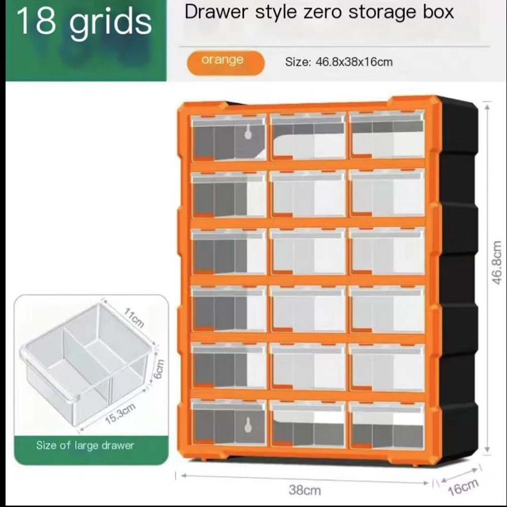 Caja de componentes con cajón, piezas de Hardware de plástico, caja de almacenamiento de tornillos, caja de herramientas de almacenamiento de taller