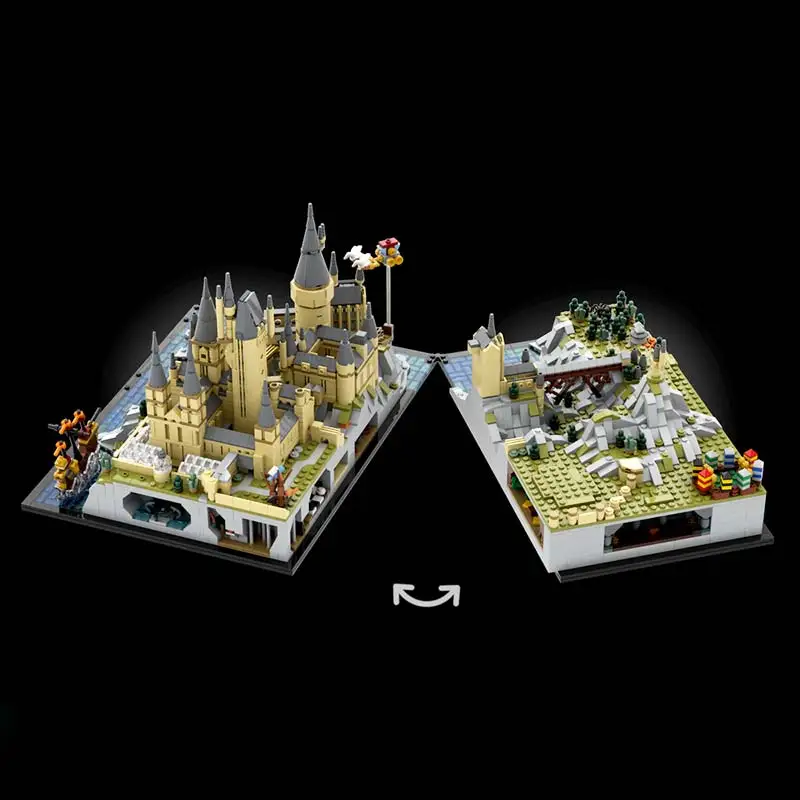 MOC-décennie s de construction d'architecture modulaire, château et terrain de magicien, modèle de briques personnalisées, ensembles de jouets Street View, cadeaux créatifs