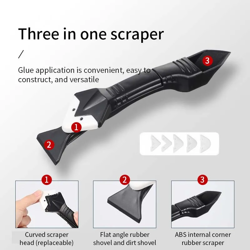 5 In 1 Silicone Scraper Sealant Smooth Remover Tool Set Caulking Finisher Smooth Grout Kit Floor Mould Removal Hand Tools Set