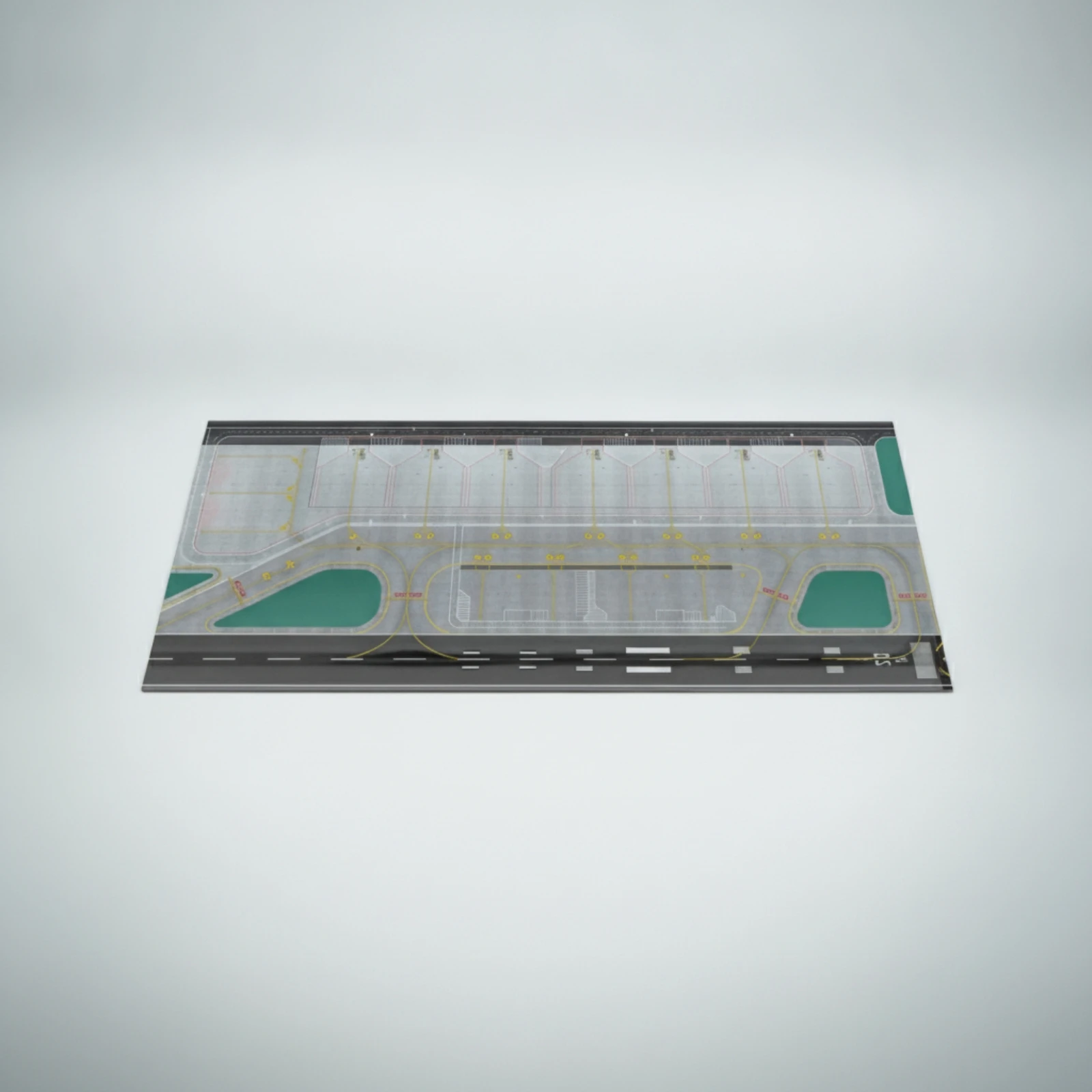 Airport Layout Mat with Runway Realistic Airport Display Base Model Aircraft Mat Large Board Long-Lasting for Collectors