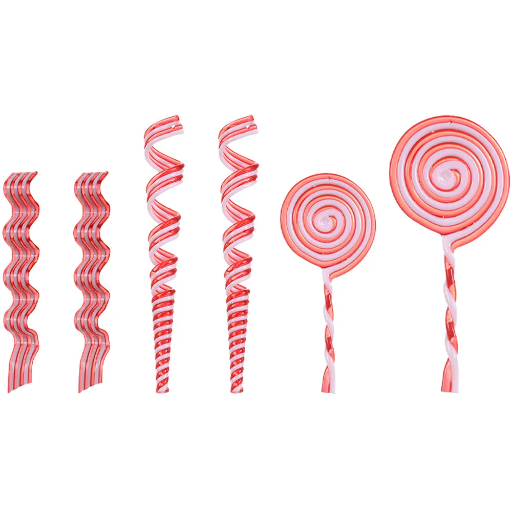 

6pcs Candy Pendant Christmas Tree Ornament Plastic Candy Cane Hanging Decor For Xmas Party Home Decoration Wind Chime Hanging