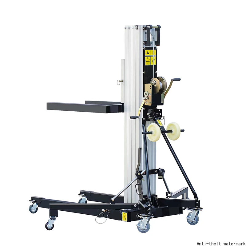 Aluminum Vertical Lift Platform Single Mast 150kg Aerial Work Platform 6m 8m for Indoor Maintenance Repair Construction Projects