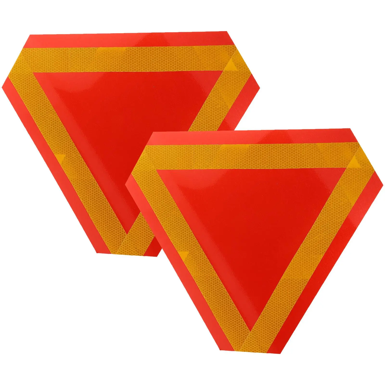 2 Pcs Triangle Sign Vehicle Reflective Tailgate Oversized Slow Moving Windshield