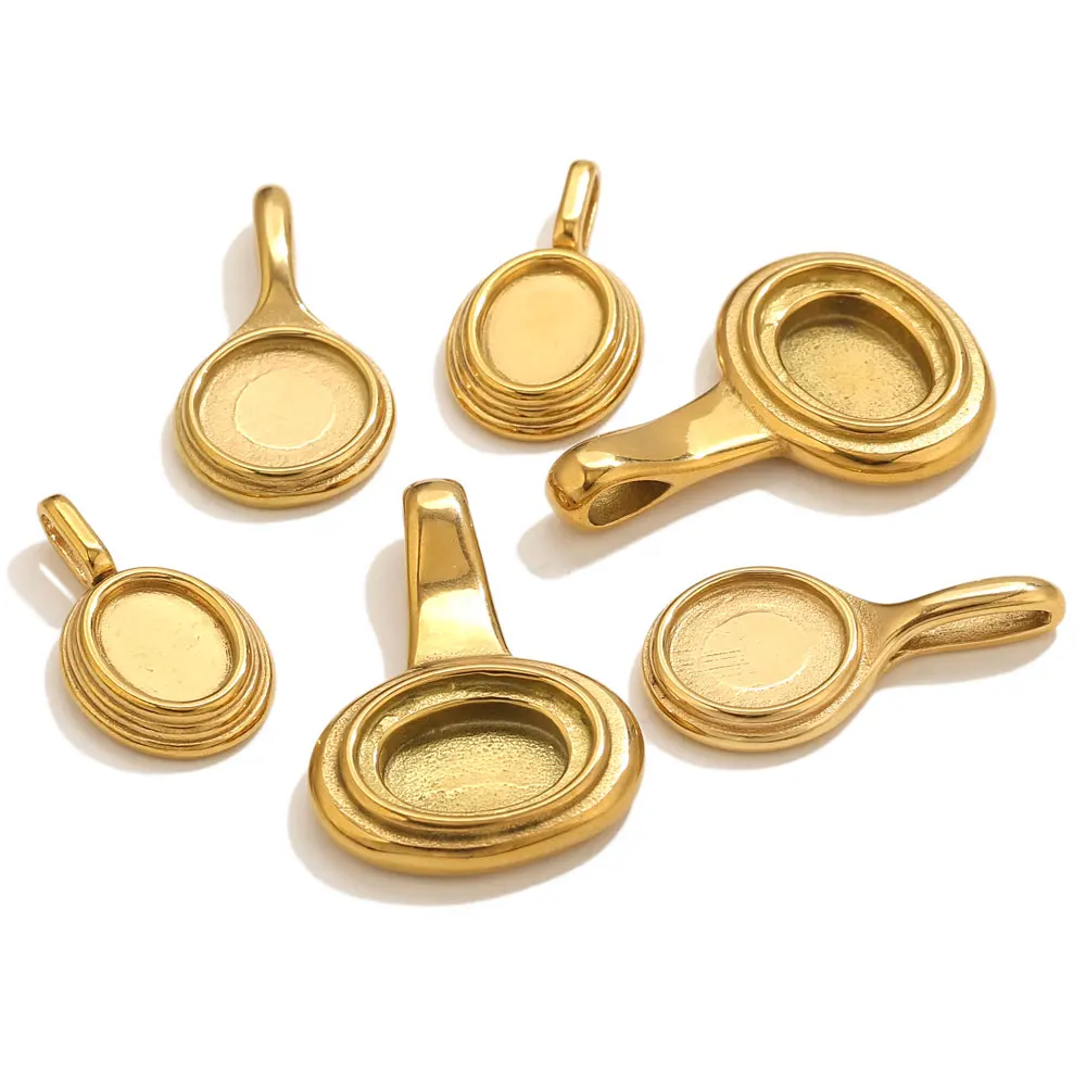 

5pcs Stainless Steel Round Oval Trays Bezel Blank Pendants Base DIY Resin Cameo Cabochon Frame Jewelry Making Supplie Crafts