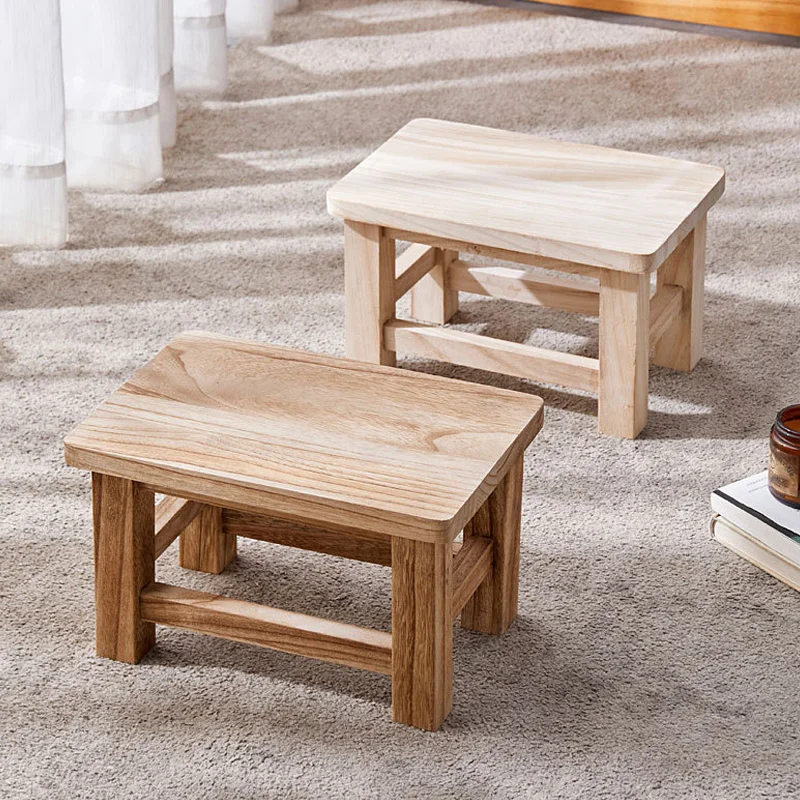 الإبداعية كرسي خشبي صغير الأحذية المنزلية تغيير البراز Ins أريكة غرفة المعيشة القدم الراحة البراز طاولة شاي الأطفال الحمام مسند القدمين #5