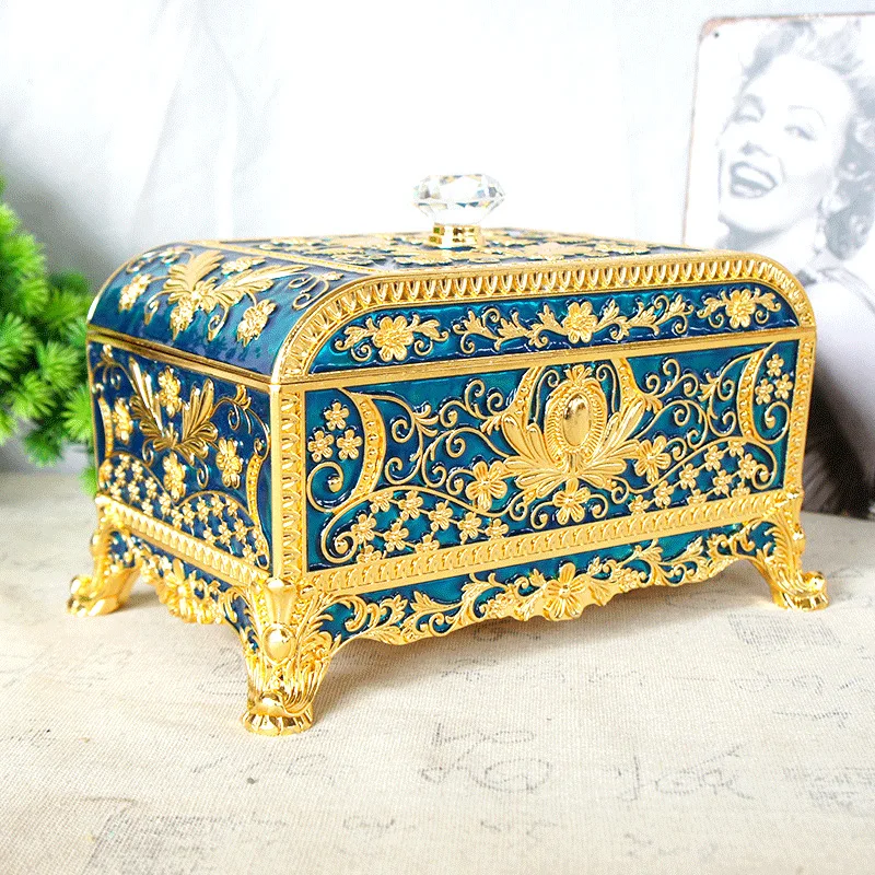 

Vintage Jewelry Trinket Box Ring Treasure Chest Case Necklace Organizer Storage Decorative Keepsake Box for Woman Christmas Gift