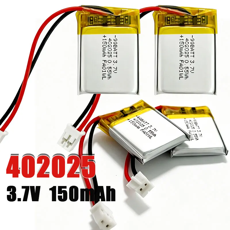 150mAh 402025 2lipo Battery 042025 3.7V Lithium Polymer Batteries for Smart Bracelet Remote Control Bluetooth Headset Keyboard