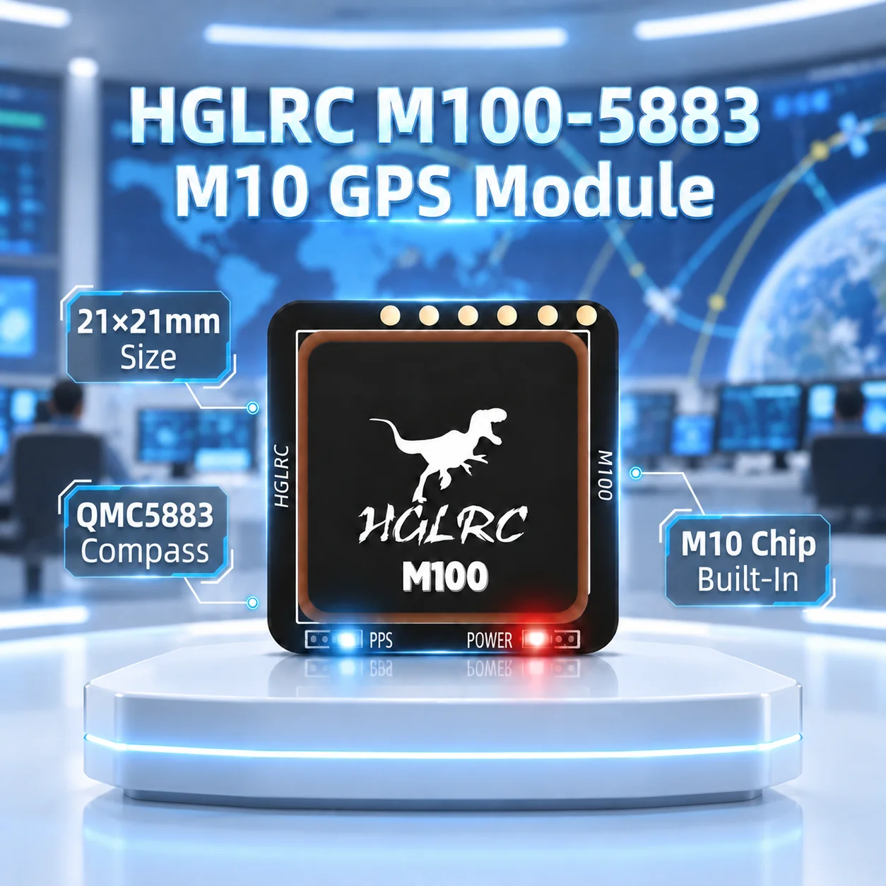 HGLRC M10 GPS Module with QMC5883 Compass M100-5883 72 Channel 10Hz 3.3-5V for Long Range FPV Drone Fixed Wing GPS Rescue Module