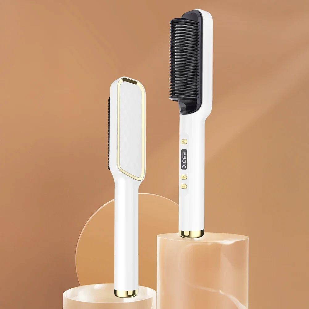 

Электрическая щетка-выпрямитель для волос, щетка для выпрямления волос с быстрым нагревом, выпрямитель для волос с функцией защиты от ожогов, расческа-выпрямитель