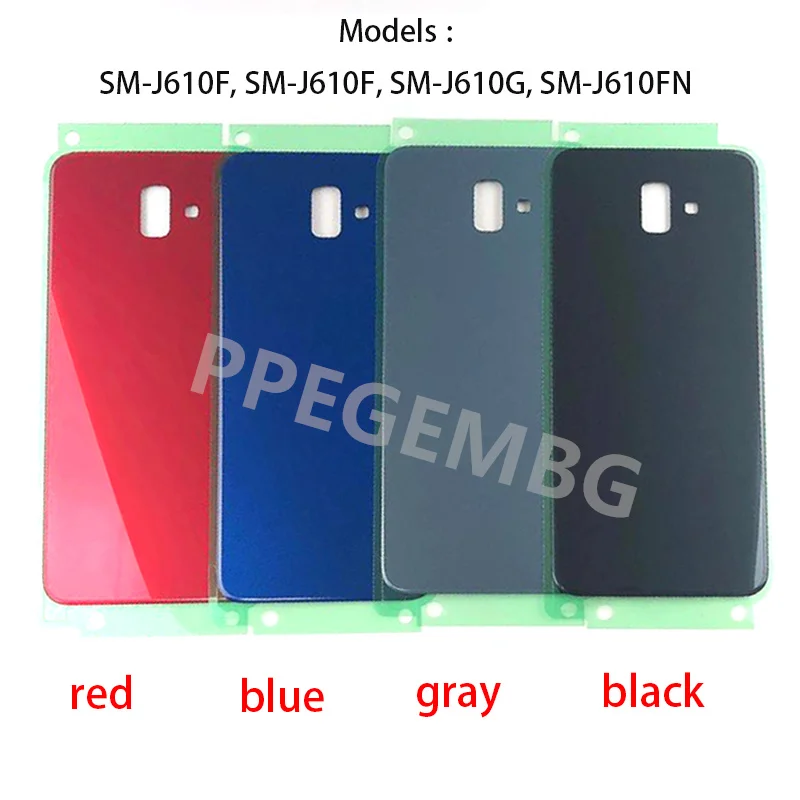 For Samsung Galaxy J6 Plus 2018 J6+ J610 J610F Housing Middle Frame Chassis battery cover Rear Back Lid Case Camera Lens Parts