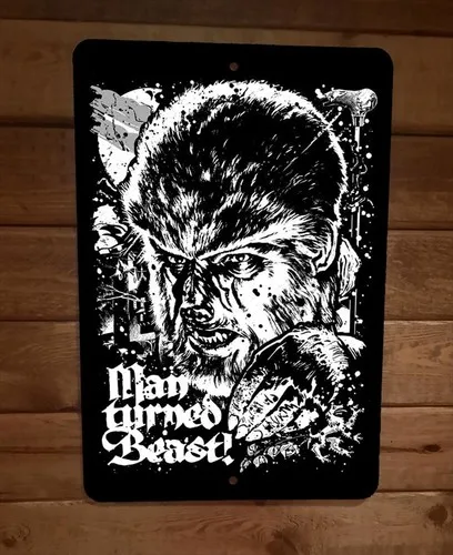 Man Turned Beast Werewolf Classic  Metal Wall Sign Poster