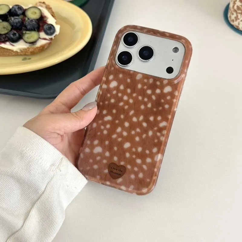 Funda de teléfono con colgante marrón Vintage para Iphone 17 17Pro 17ProMax 16Pro 13 14 15 16 Pro Max 15Pro 14ProMax