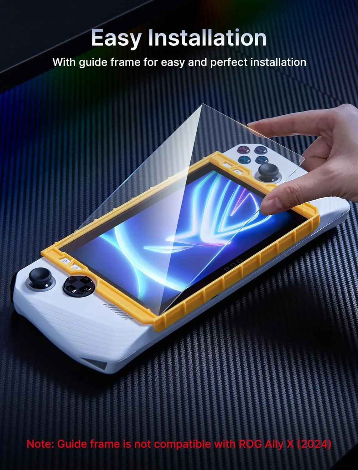 ROG Ally Screen Protector 2-Pack, Ultra HD Glass Protector 9H Hardness, Anti-Scratch Screen Protector for ASUS ROG Ally X 2024