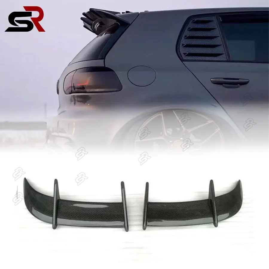 For Volkswagen VW Golf 6 VII MK 6 GTI R Carbon Fiber Spoiler Tail fins Rear Trunk Guide Wing Rear Wing Custer Style Body Kit