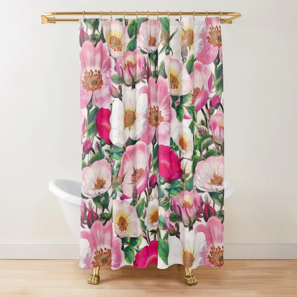 

Wild Roses Shower Curtain Shower Waterproof Waterproof Fabric Bathroom Bathroom Deco Waterproof Shower Curtain