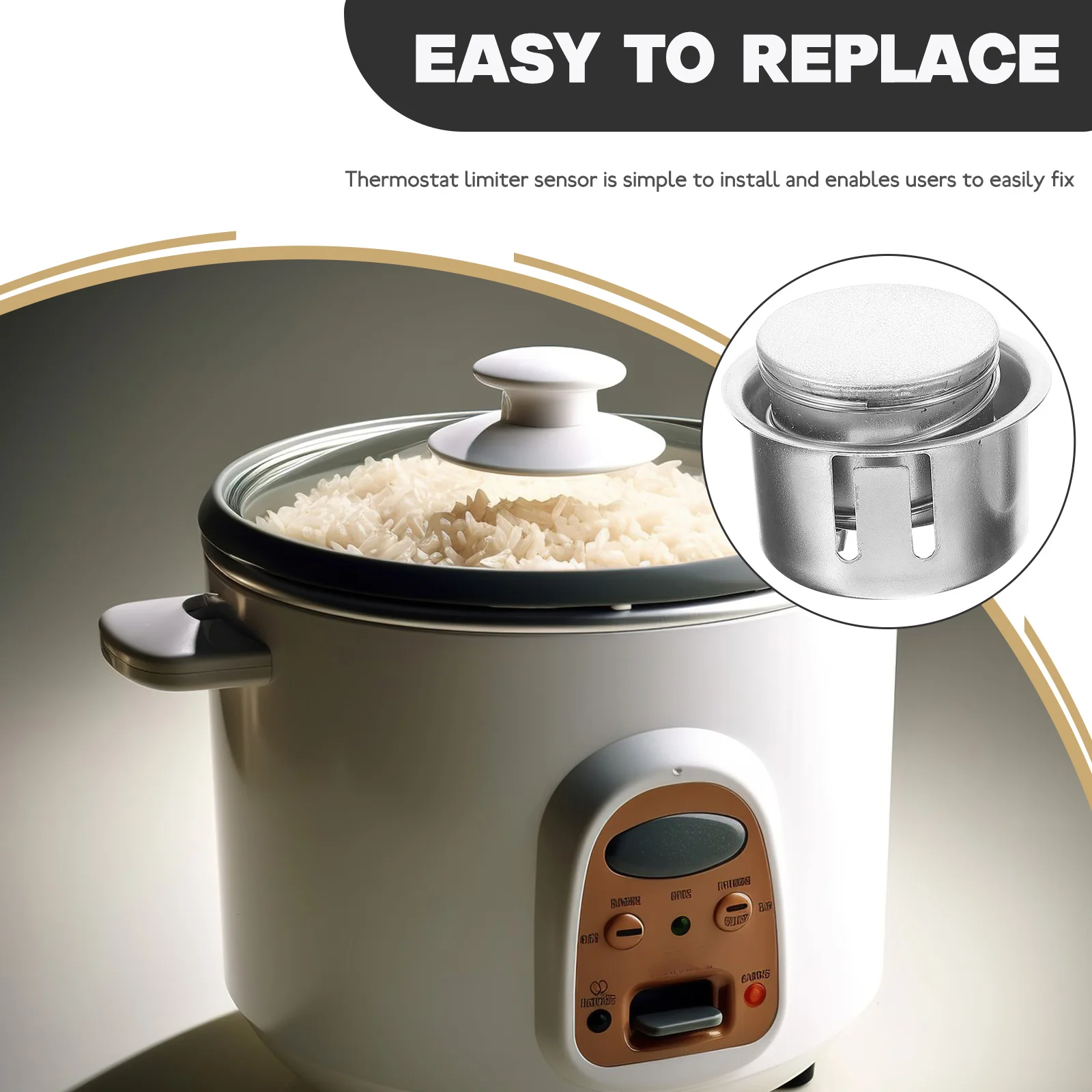 

2 Pcs Thermostat Sensor Round Magnetic Temperature Limiter Compatible Electric Rice Cooker Replacement Center Sensors