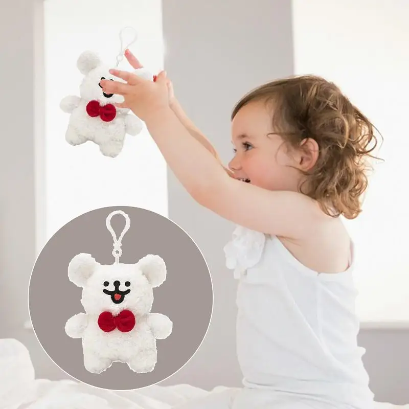 Porte-clés chien en peluche pour enfants, jouets porte-clés chien en peluche, animaux en peluche décoratifs, pendentif de sac pour sacs à dos