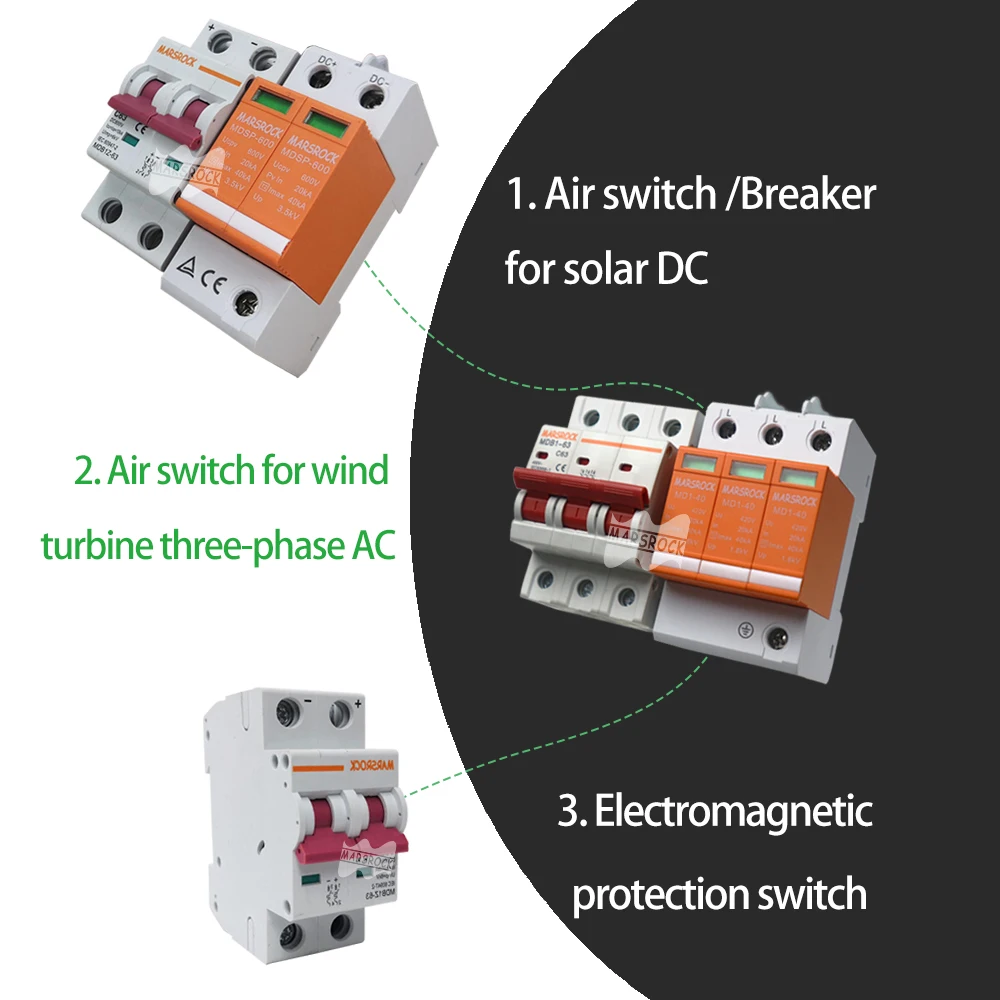 Versand aus der EU: DC-Combiner-Box, AC-Verteilerkasten für 12V 24V 48V Hybrid-Stromerzeugungssysteme, DC-AC-SPD-Überspannungsschutz – Detail 4