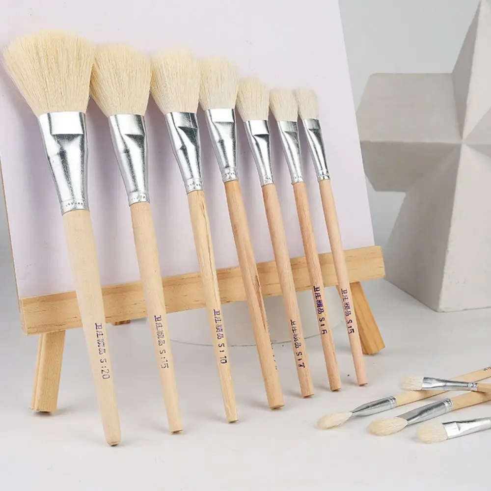 Soft Goat Hair Painting Pen Reusable Wood Color Goat Hair Mop Brush High Quality Versatile Blend Mop Brush Set