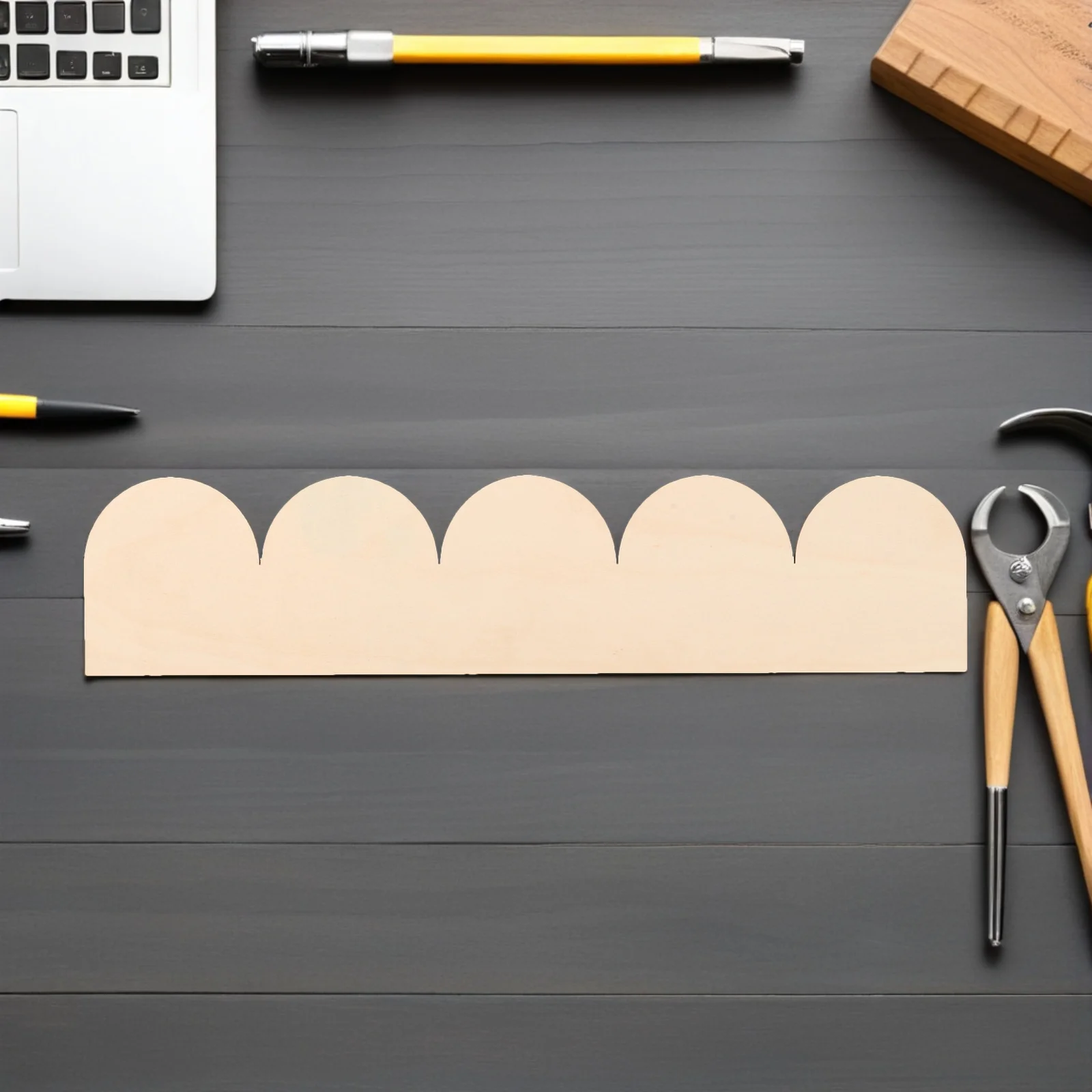 

12Pcs Curved Wood Trim Molding - Unfinished Scalloped Strips for Wall Cabinet Door Frame Shelf DIY Decoration Scallop Wood Trim