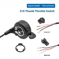 Electric Bicycle Wuxing 21X Thumb Throttle E-Bike 3 Pin SM Waterproof Finger Thumb Throttle Pedelec Right E-bike Accessories