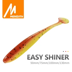 Meredith 5-13cm Wobblers Fishing Lures Easy Shiner Swimbaits Silicone Soft Bait Double Color Carp Artificial Soft Lure