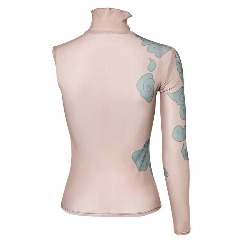 SN55Arcane Jinx ضيق الوشم قميص تأثيري حلي لعبة LoL TV 2 دور الجلد قميص وتتسابق بلا أكمام المرأة هالوين جزء $@1 واط