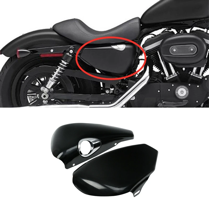 

1 пара Левая Правая боковая крышка аккумулятора Подходит для Sportster XL883 XL 1200 Custom 04-13