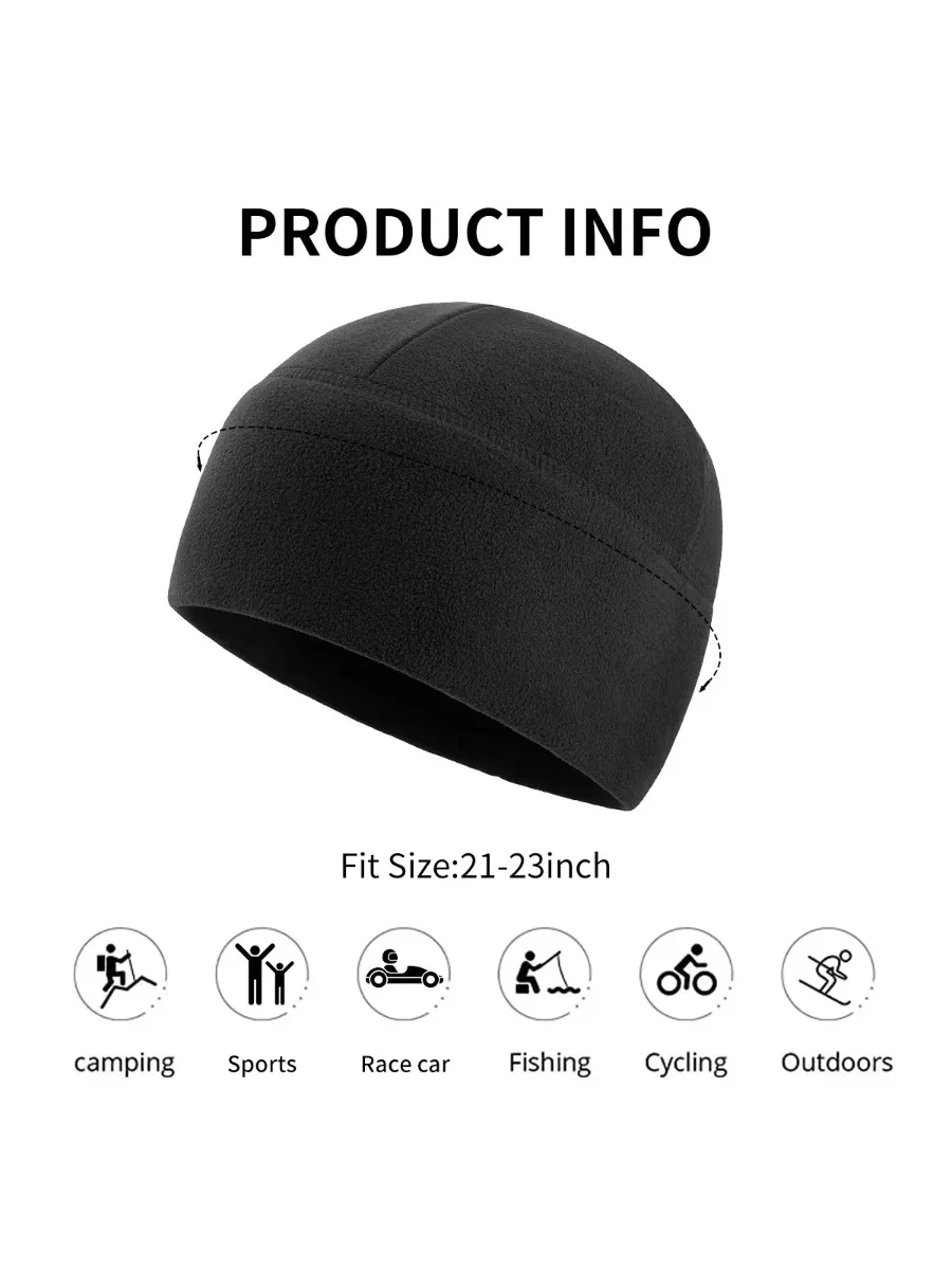 AliExpress 1PC Thermal Cycling Beanie Warm Windproof Polar Fleece Skull Cap for Cold Weather Hiking Skiing Running
