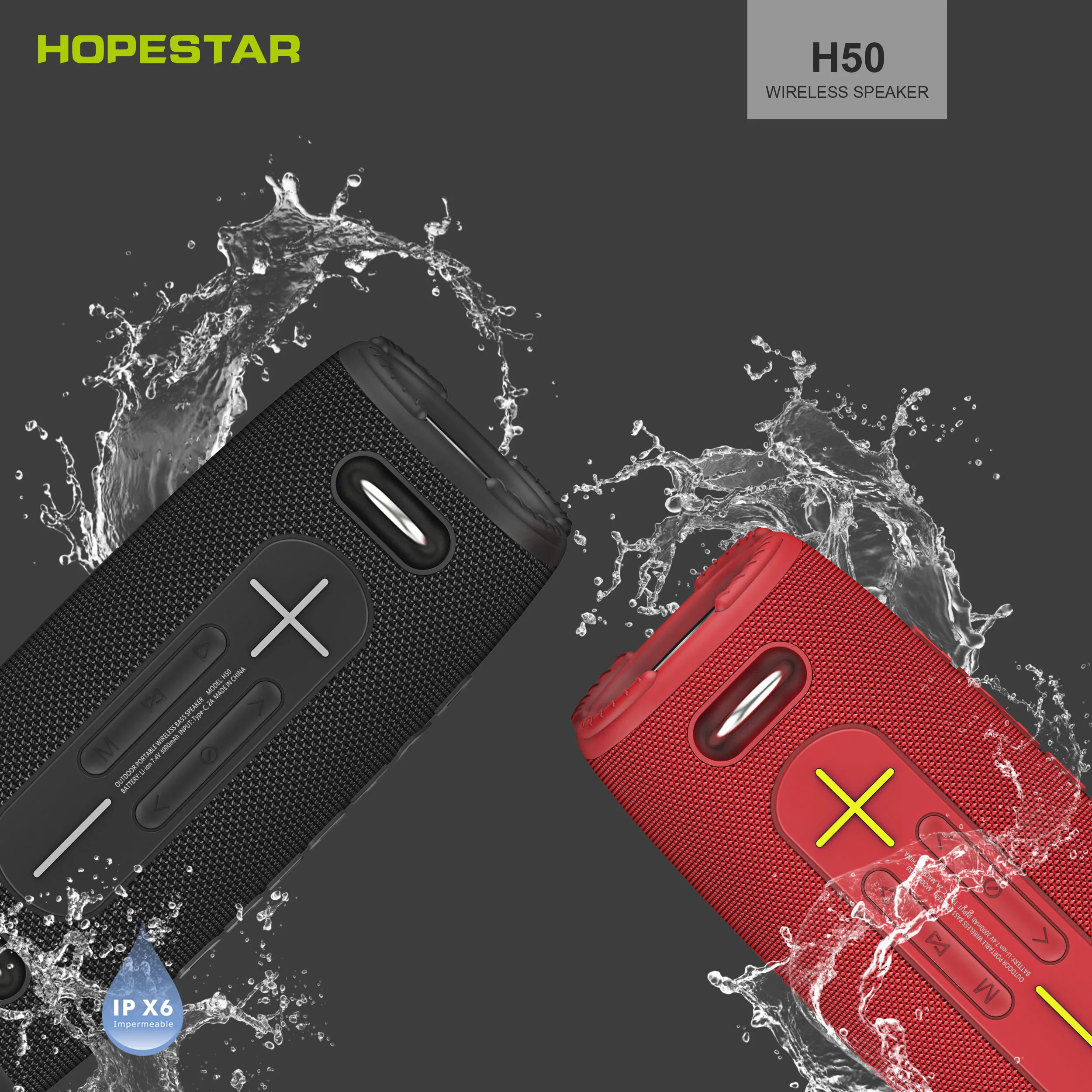 HOPESTAR H50 20 واط مكبرات صوت Boombox عالية الطاقة محمولة بلوتوث مضخم صوت فائق مشغل Mp3 عمود قوي صندوق الصوت مركز الصوت