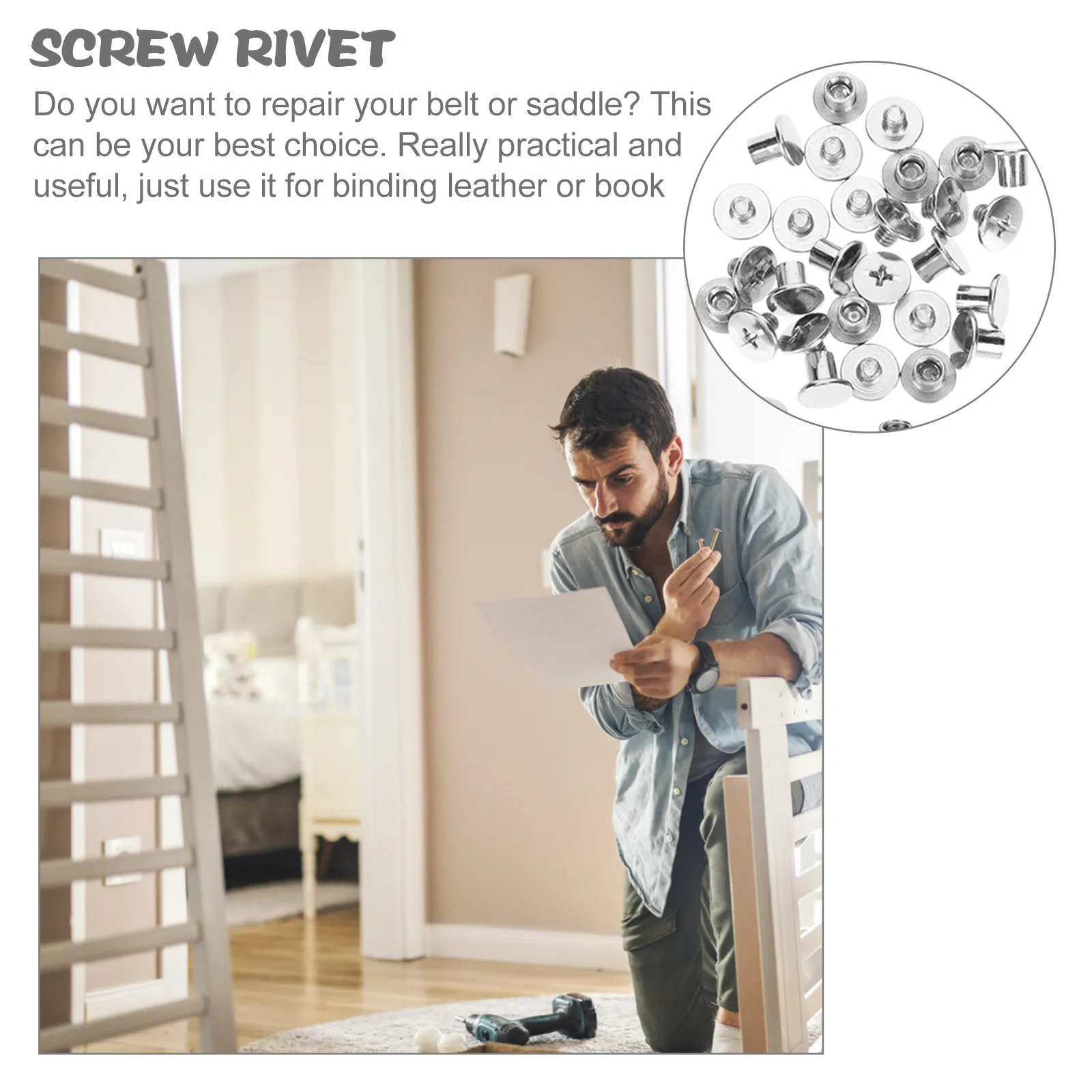 1Set Chicago Screw Binding Screws Rust Resistant Carbon Steel Scrapbook Photo Album Saddle Belt Repair Parts