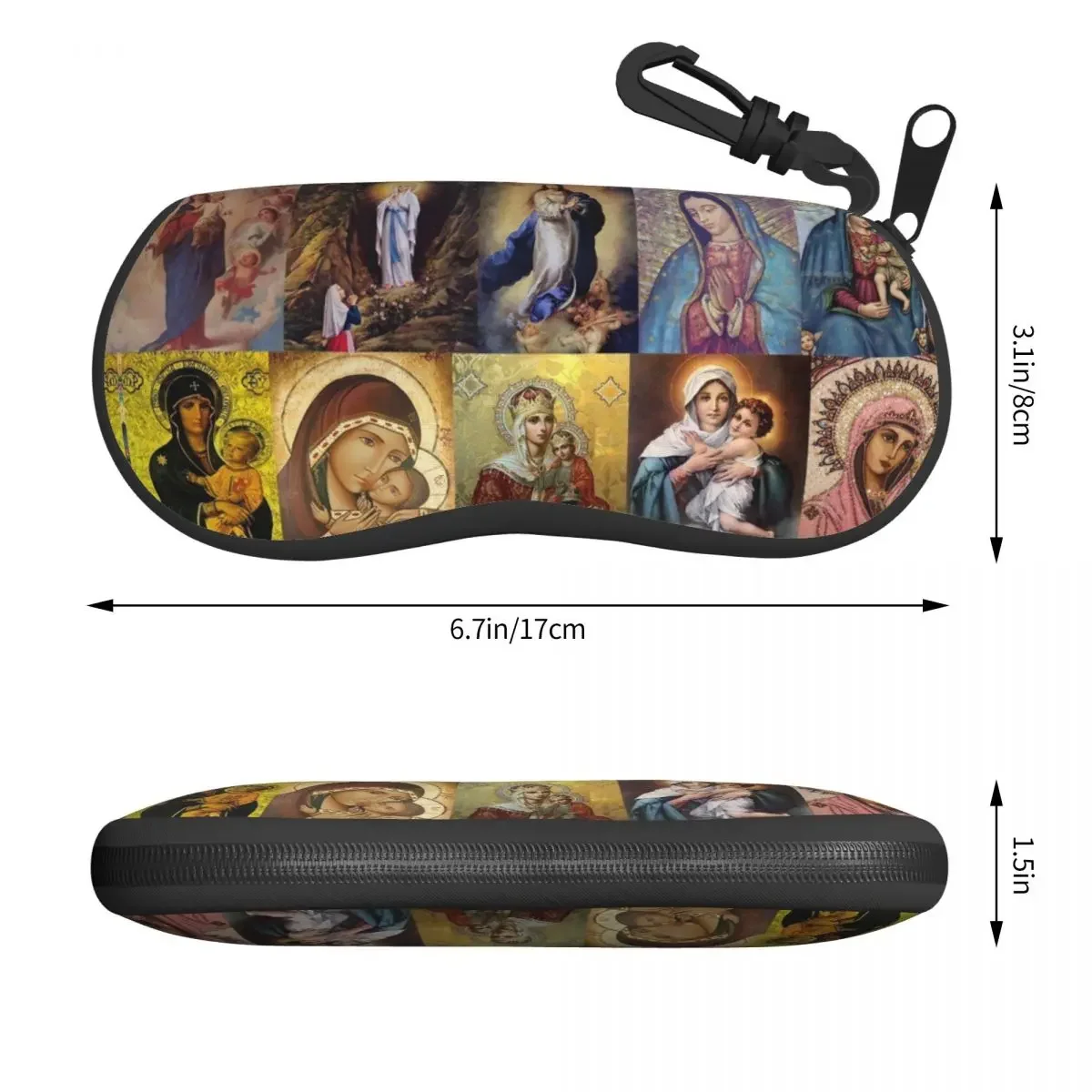 Virgin Mary Shell Eyeglasses Case Men Women Cute Catholic Christian Glasses Case Sunglasses Box Pouch