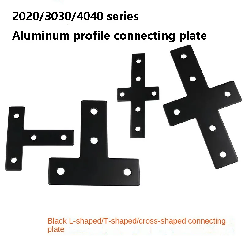 10pc Black L/t/cross Connection Plate Aluminum Profile Accessories 20/30/40right Angle Connection Plate Aluminum Profile Special