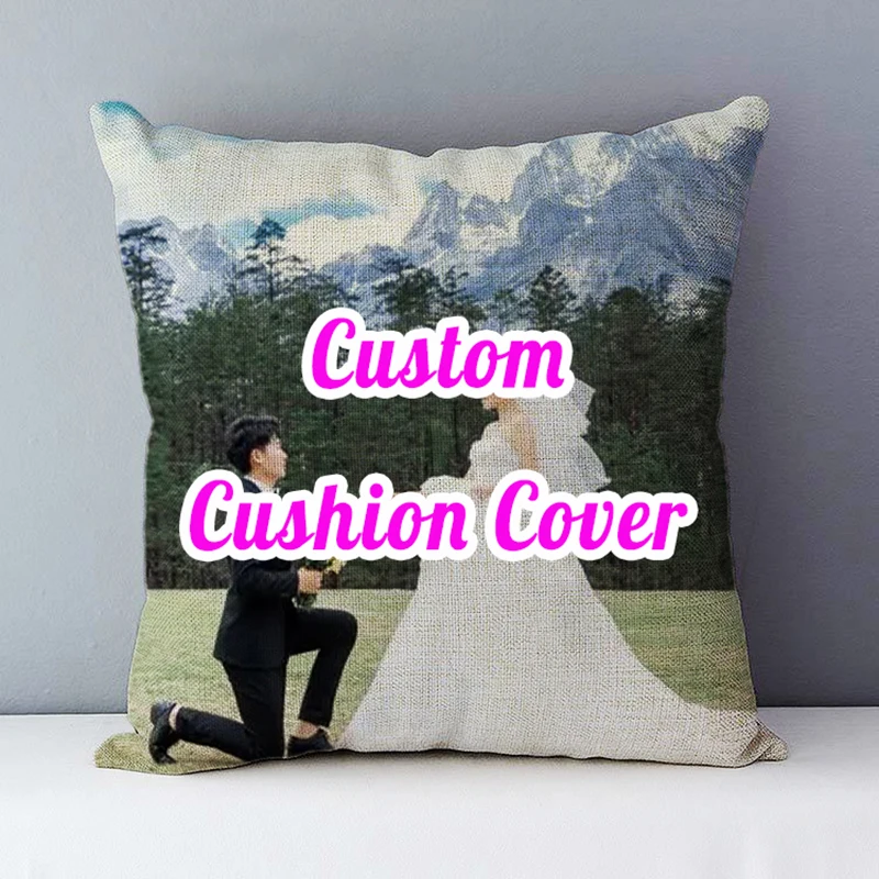 Cozy Couch Cushion Home Decorative Pillows Custom Cushion Personalized PIllowcase Wedding Pet Baby Print Pillow Case 45x45cm