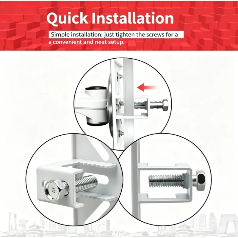 Universal Vertical Pole Mount Adapter with Screws Fixing, Durable Outdoor Wall Bracket For CCTV Security Cam Surveillance Device