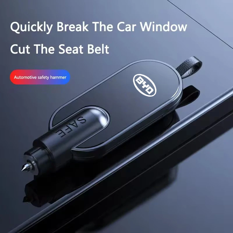 Car Safety Hammer Seat Belt Cutter Emergency Window Glass Breaker for BYD ATTO 3 Seal U Dolphin Seagull Tang Han Yuan UP DENZA