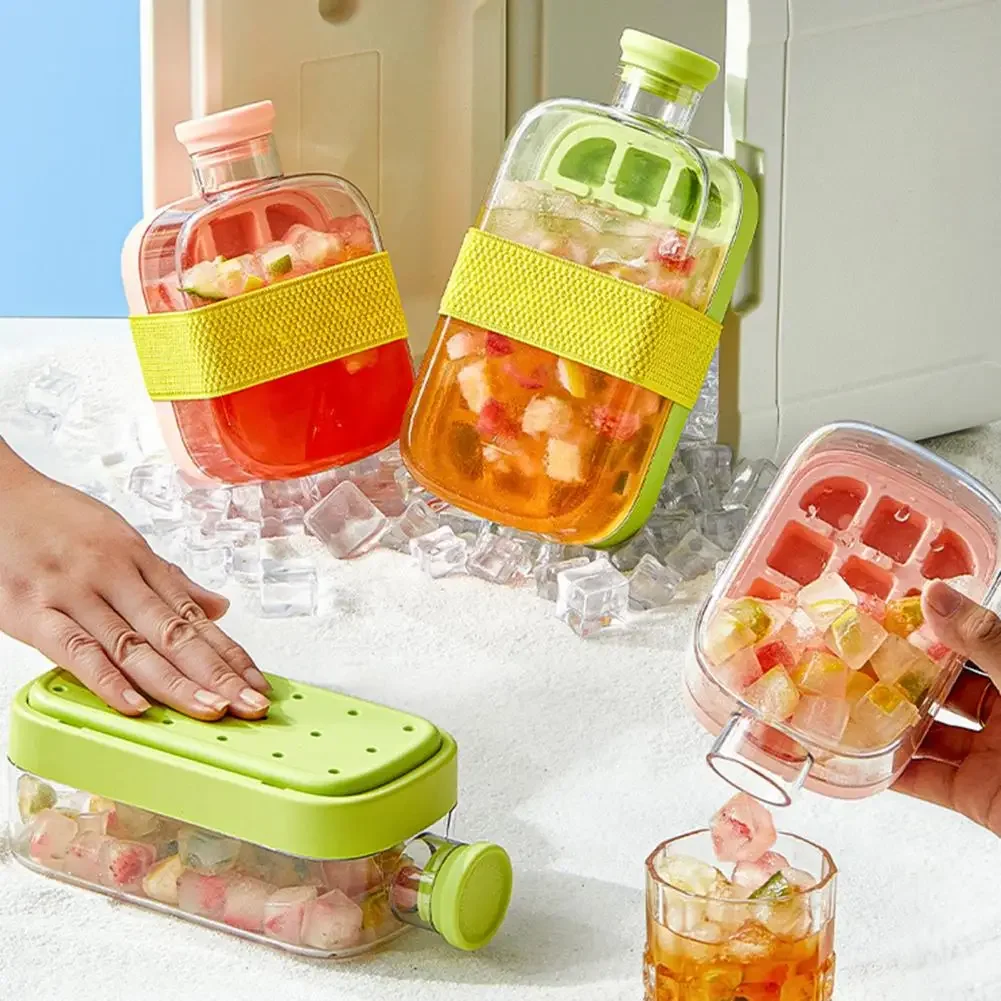 

E2 Vertical Ice Cube Tray with Lid Quick Freeze No-Touch Release Easy Press Ice Cube Maker Mold for Whiskey Cocktails Reusable